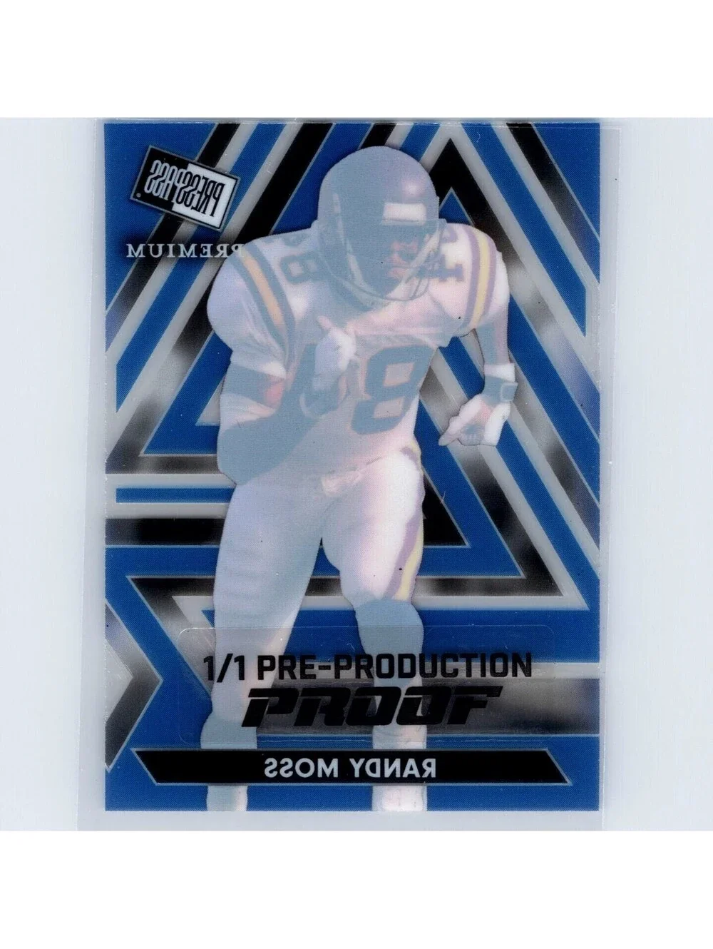 2024 Leaf Press Pass Premium Randy Moss 1/1 Blue Pre-Production Proof